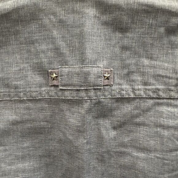 Harley Davidson Womens Shirt Size Smal Gray Linen Military Style Biker - Picture 8 of 10